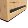 Долен дел од комода во природна дрвена боја со една голема фиока и затворен простор со врата, модел Ostia – Almak.